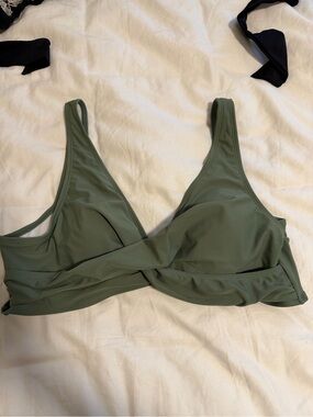 Olive Green Twist Front Bralette - Women Intimates & Sleepwear